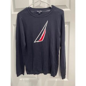 Nautica‎ Jeans Crewneck Sweater Knit Pullover Long Sleeve Logo Casual Top Small